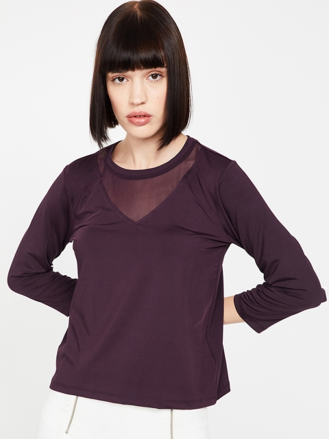 

Kappa Women Purple Solid Knitted Top