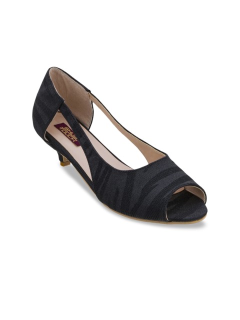 

SHUZ TOUCH Women Black Printed Peep Toes
