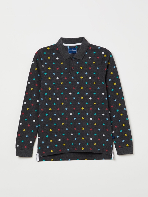 

Fame Forever by Lifestyle Boys Grey Printed Polo Collar T-shirt