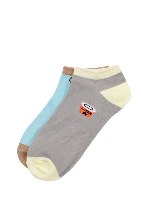 

J Style Women Pack of 2 Solid Ankle-Length Socks, Assorted