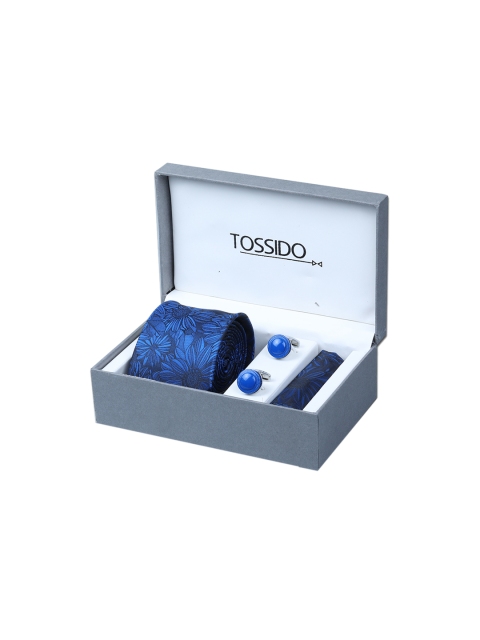 

Tossido Men Blue & Silver-Toned Accessory Gift Set