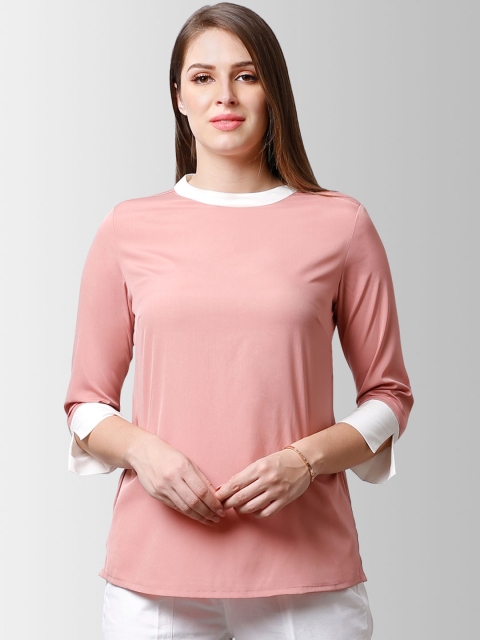

FableStreet Women Pink Solid Top