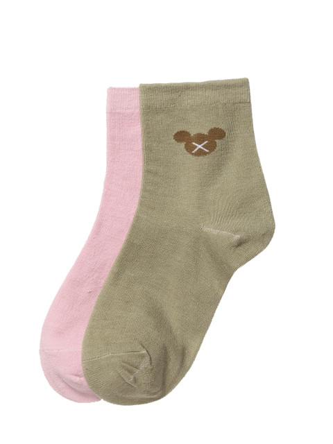 

J Style Women Pack of 2 Solid Above Ankle-Length Socks, Multi