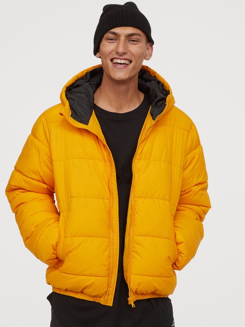

H&M Men Yellow Solid Padded Jacket