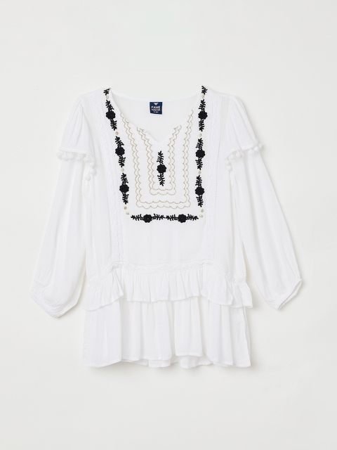 

Fame Forever by Lifestyle Girls White Solid A-Line Top