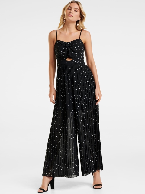 

Forever New Women Black & White Printed Basic Jumpsuit
