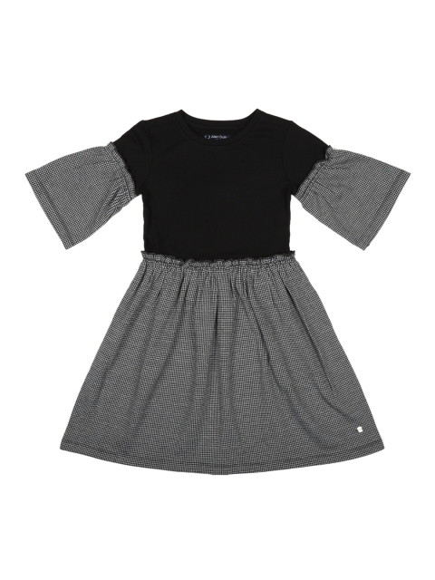 

Allen Solly Junior Girls Checked Black & Grey Fit and Flare Dress