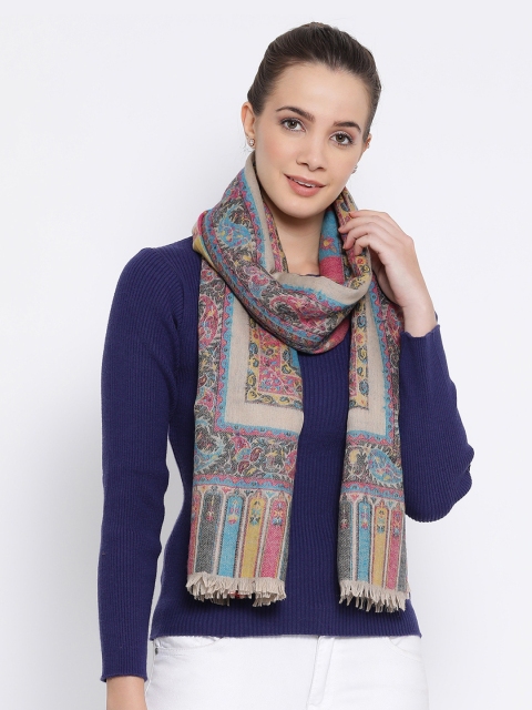 

SHINGORA Women Multicoloured Woven Design Pure Woolen Shawl, Multi