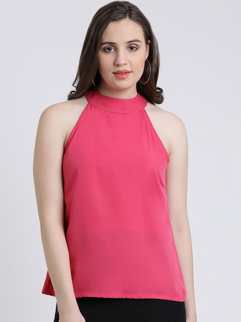

AkaAyu Women Pink Solid A-Line Top