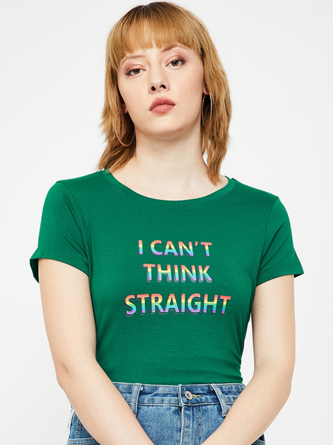 

Fame Forever by Lifestyle Women Green Solid Top