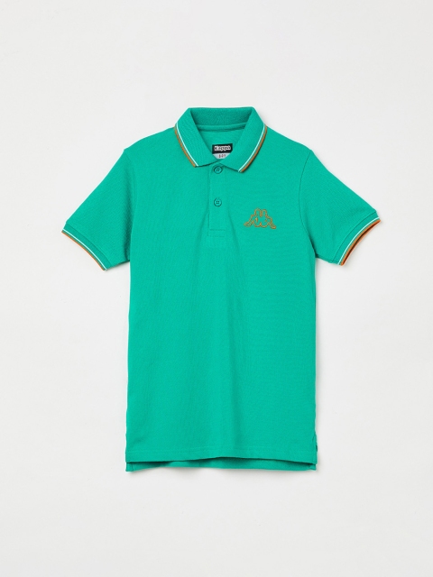 

Kappa Boys Green Solid Polo Collar T-shirt