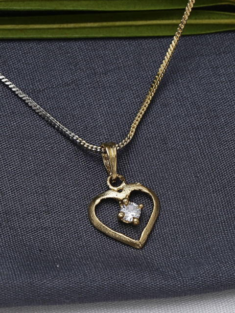 

ZeroKaata Gold-Plated American Diamond Studded Handcrafted Pendant with Chain