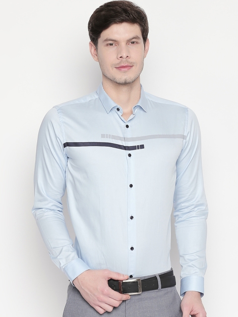 

RICHARD PARKER by Pantaloons Men Blue Slim Fit Solid Party Shirt