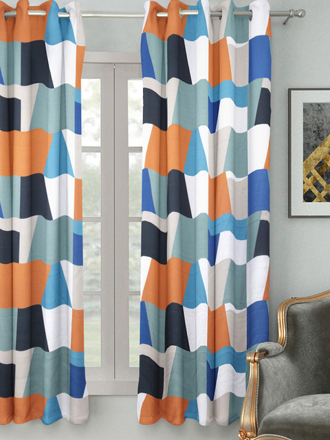 

HOUZZCODE Multicoloured Single Room Darkening Curtain, Multi