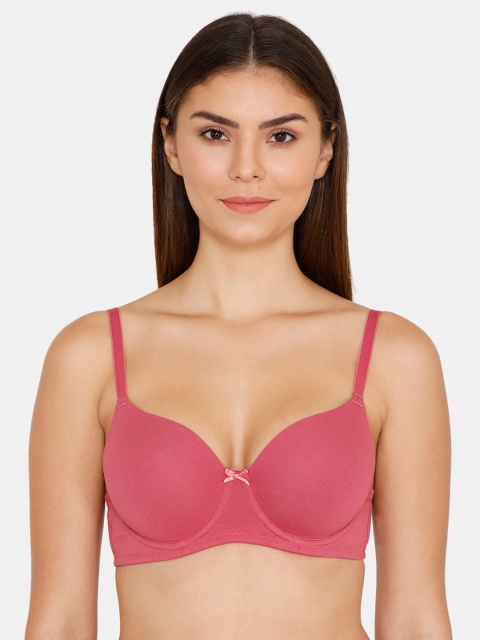 

Zivame Pink Solid Underwired Lightly Padded T-shirt Bra ZI1135