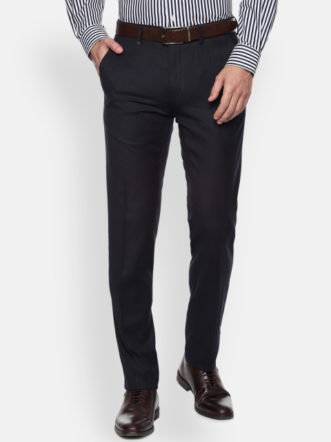

Van Heusen Men Black Slim Fit Solid Formal Trousers