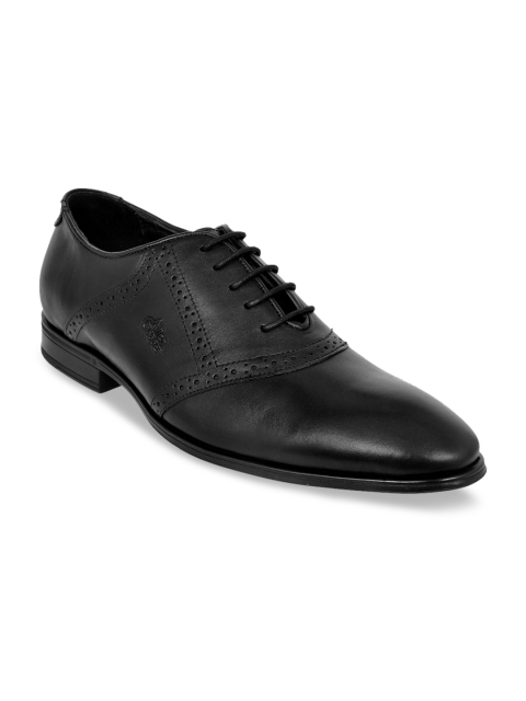 

Allen Cooper Men Black Solid Leather Formal Oxfords