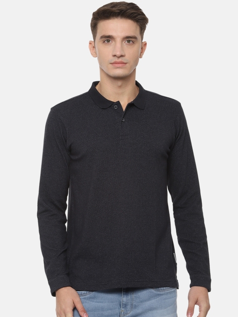 

Van Heusen Sport Men Navy Blue Solid Polo Collar T-shirt