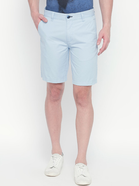 

Urban Ranger by pantaloons Men Blue Solid Slim Fit Regular Shorts
