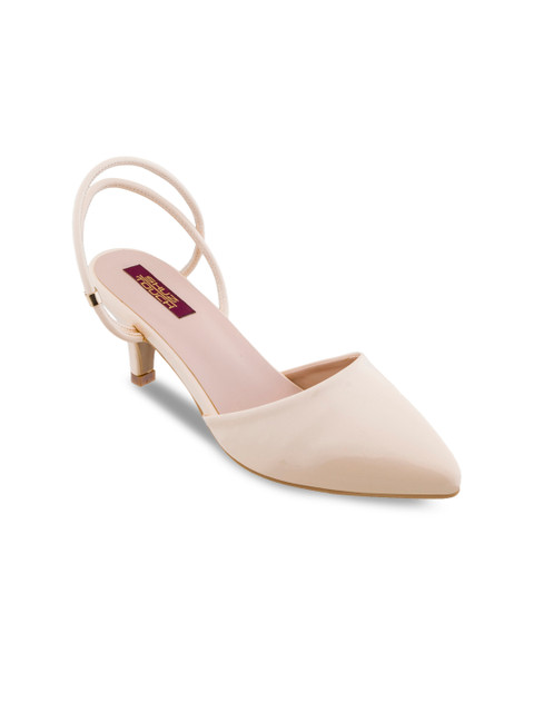 

SHUZ TOUCH Women Cream-Coloured Solid Pumps