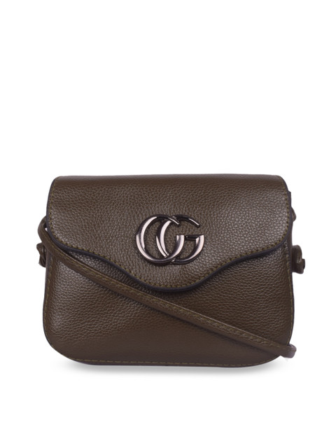 

Bagkok Olive Green Solid Sling Bag