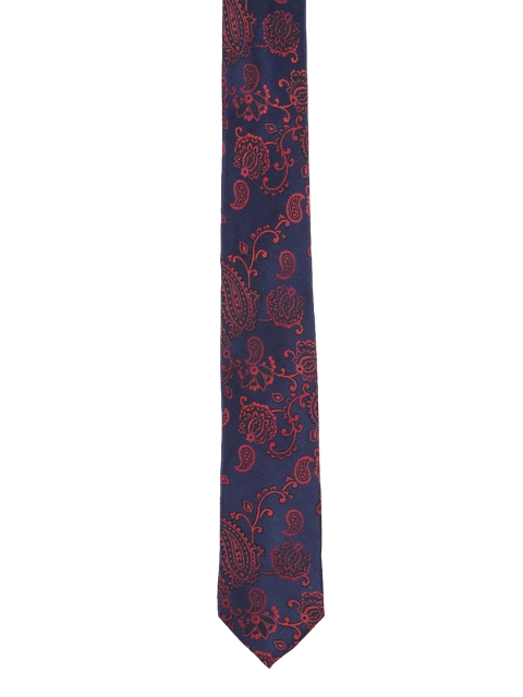 

Van Heusen Navy Blue & Red Woven Design Broad Tie