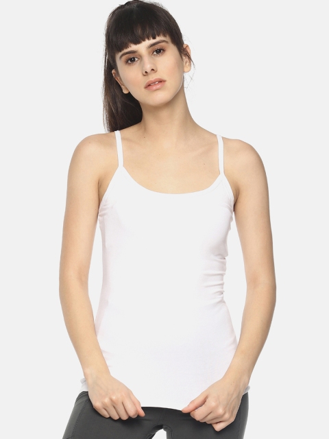 

Soul Space Women White Solid Slim-Fit Organic Cotton Workout Camisole