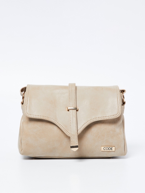 

CODE by Lifestyle Beige Solid Sling Bag