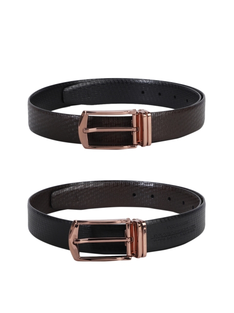

Van Heusen Men Brown & Black Reversible Leather Textured Belt