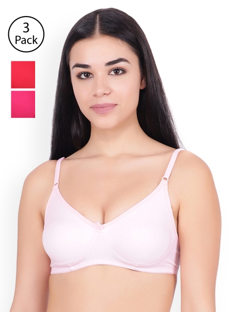 

Floret Set Of 3 Solid Non-Wired Non Padded T-shirt Bra Lizza_Magenta-Pink-Red_30B