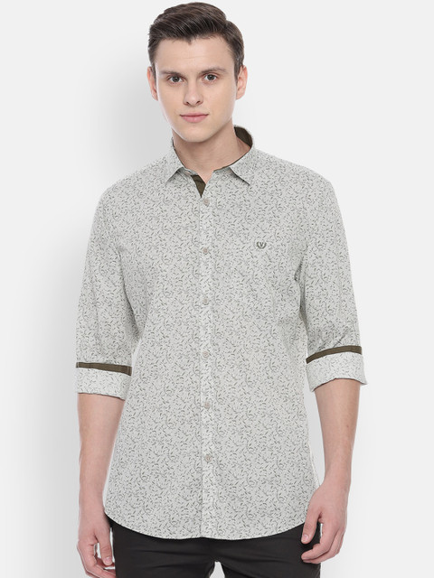 

Van Heusen Sport Men Olive Green Slim Fit Printed Casual Shirt