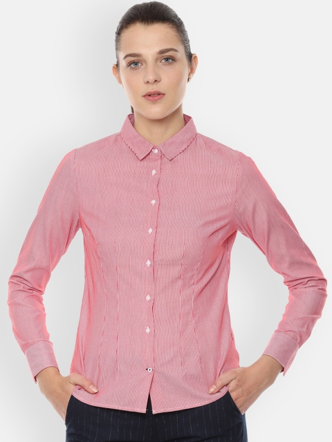 

Van Heusen Woman Pink Regular Fit Striped Formal Shirt