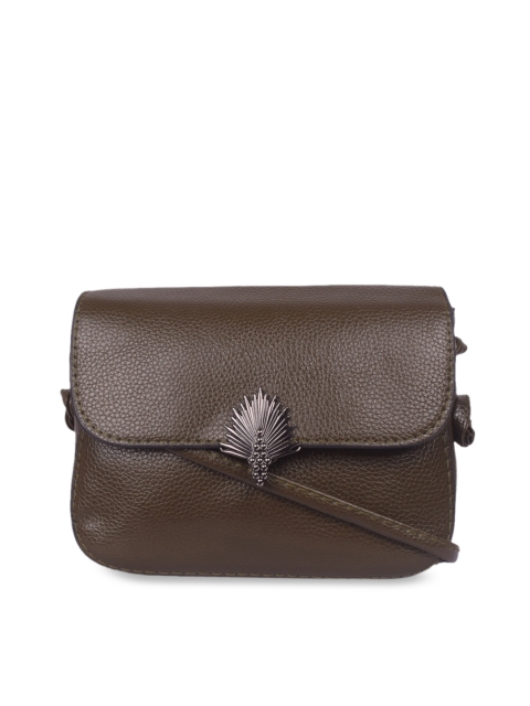 

Bagkok Olive Green Solid Sling Bag