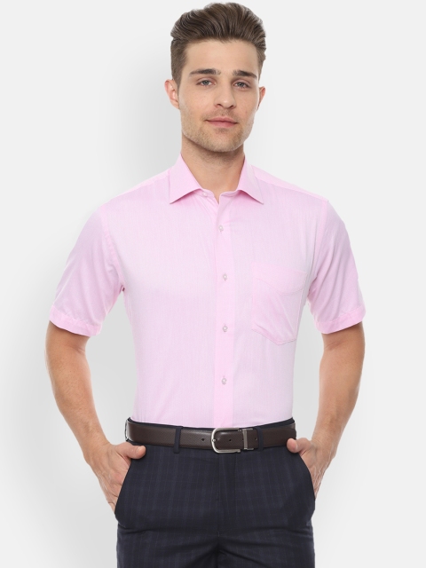 

Van Heusen Men Pink Regular Fit Self Design Formal Shirt