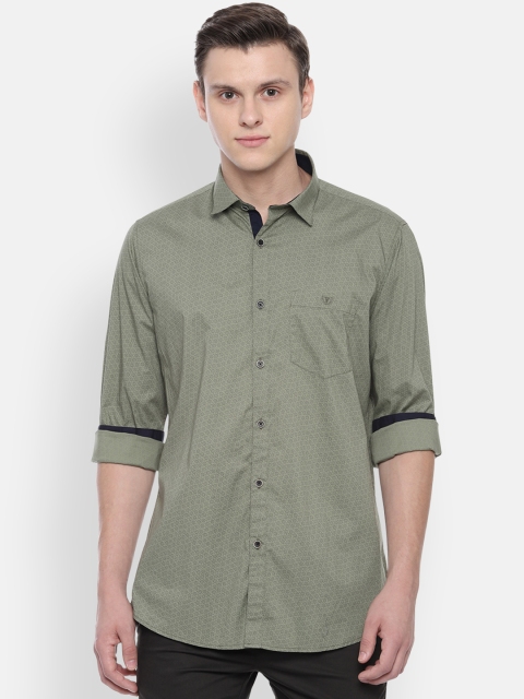 

Van Heusen Sport Men Olive Green Slim Fit Printed Casual Shirt