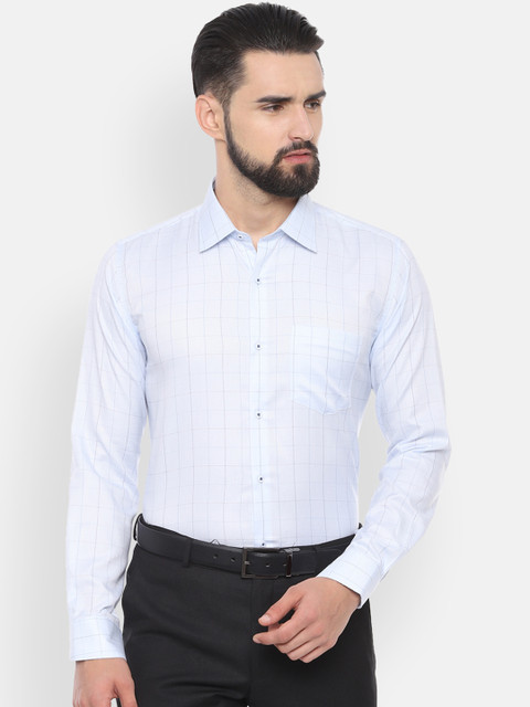 

Van Heusen Men Blue Slim Fit Checked Formal Shirt