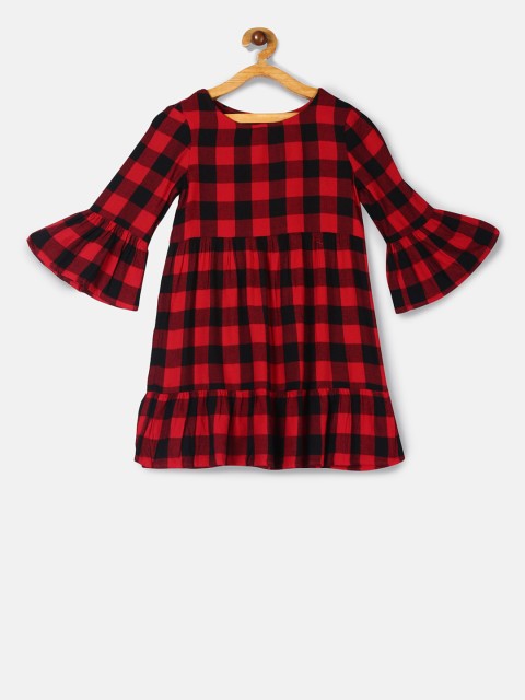 

GAP Girls Red Checked A-Line Dress