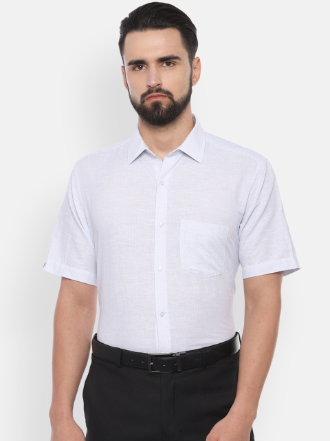 

Van Heusen Men White & Blue Regular Fit Striped Formal Shirt