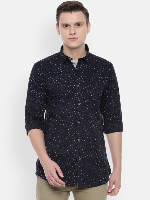 

Van Heusen Sport Men Navy Blue Slim Fit Printed Casual Shirt
