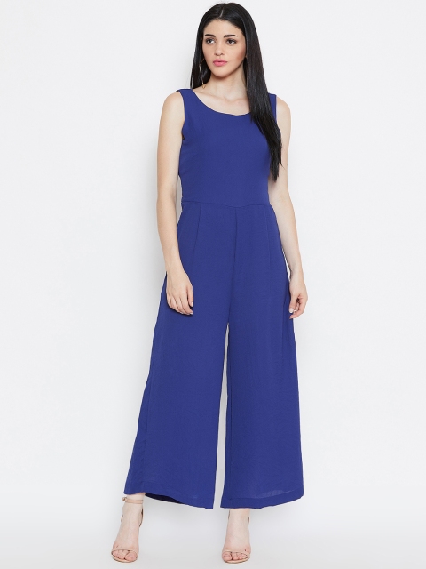 

THE SILHOUETTE STORE Women Blue Solid Basic Jumpsuit