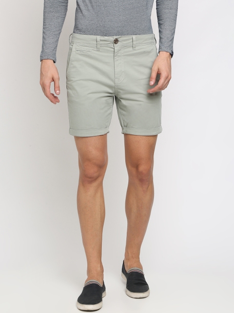 

Breakbounce Men Grey Solid Slim Fit Regular Shorts