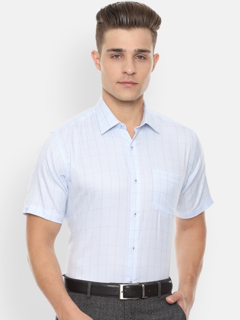 

Van Heusen Men Blue & Black Regular Fit Checked Formal Shirt