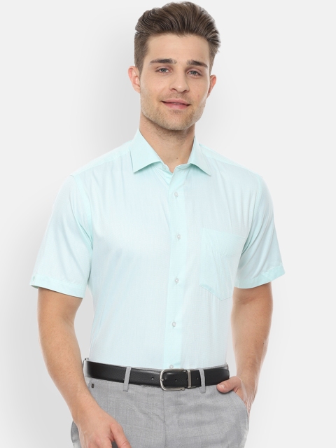 

Van Heusen Men Sea Green Regular Fit Self Design Formal Shirt