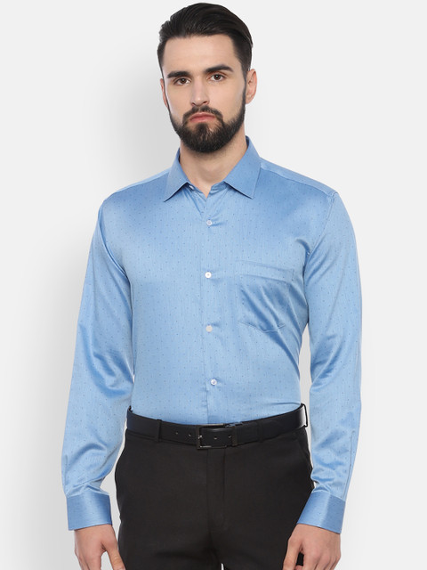 

Van Heusen Men Blue Regular Fit Self Design Formal Shirt