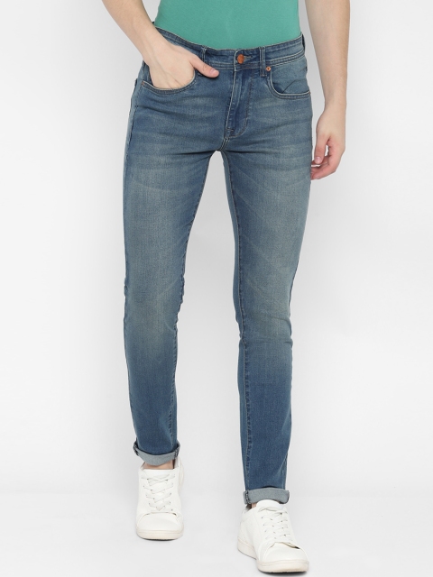 

People Men Blue Regular Fit Mid-Rise Clean Look Stretchable Jeans