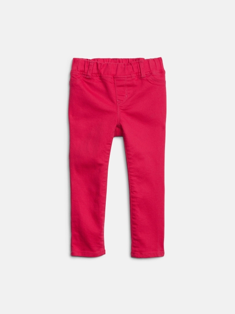 

GAP Girls Pink Solid Skinny Fit Jeggings With Fantastiflex
