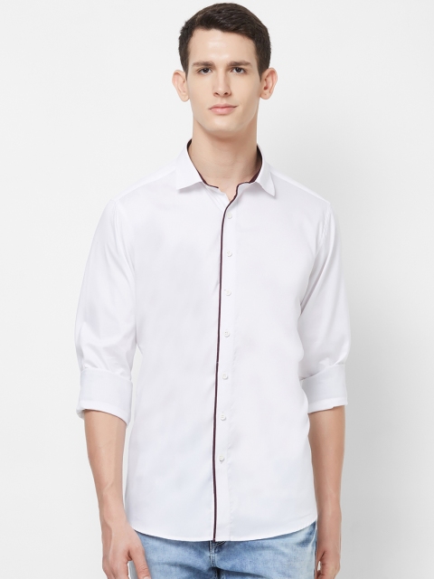 

EVOQ Men White Regular Fit Solid Casual Shirt