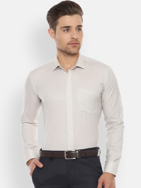

Van Heusen Men Off-White Slim Fit Self Design Formal Shirt