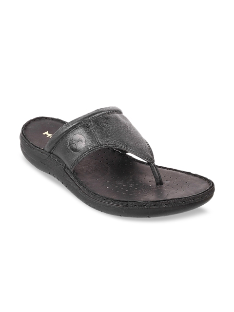 

Mochi Men Black Solid Leather Sandals
