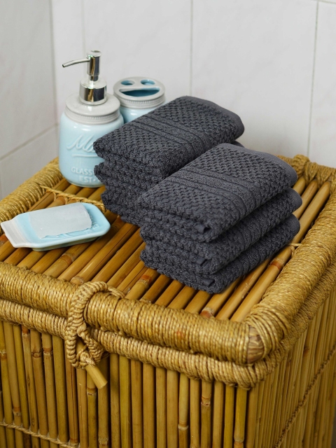 

Avira Home Set of 6 Charcoal Grey Popcorn Textured 550GSM Face Towels